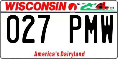 WI license plate 027PMW