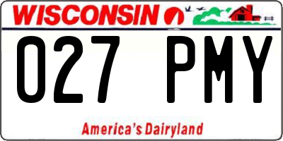 WI license plate 027PMY
