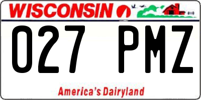 WI license plate 027PMZ