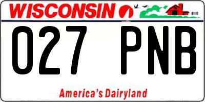 WI license plate 027PNB