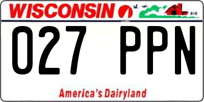 WI license plate 027PPN