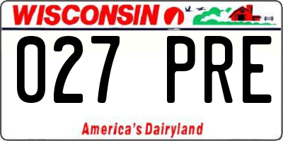 WI license plate 027PRE