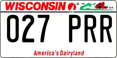 WI license plate 027PRR
