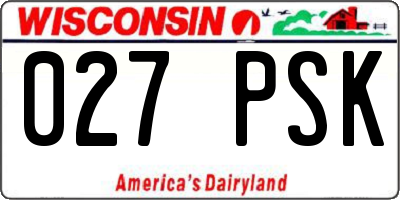 WI license plate 027PSK