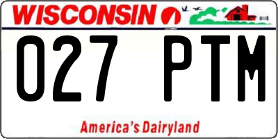WI license plate 027PTM
