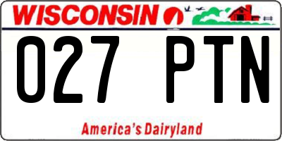 WI license plate 027PTN