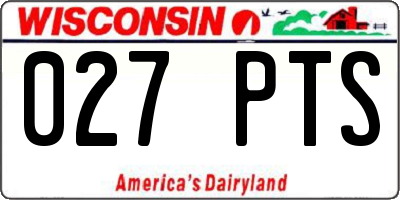 WI license plate 027PTS