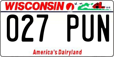 WI license plate 027PUN