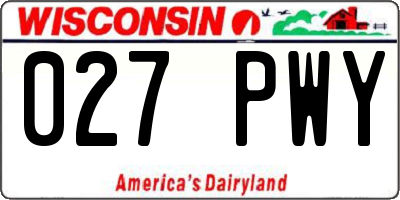 WI license plate 027PWY