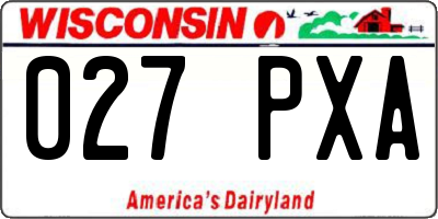 WI license plate 027PXA