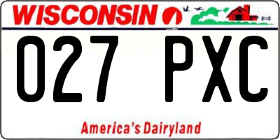 WI license plate 027PXC
