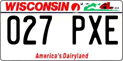 WI license plate 027PXE