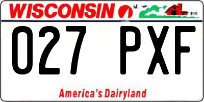 WI license plate 027PXF