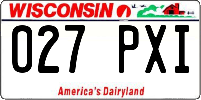 WI license plate 027PXI