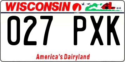 WI license plate 027PXK