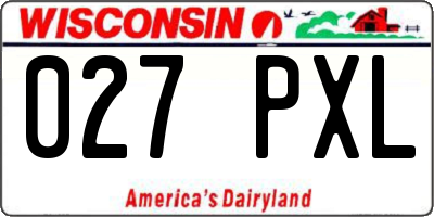 WI license plate 027PXL