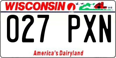 WI license plate 027PXN