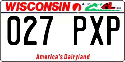 WI license plate 027PXP