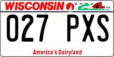 WI license plate 027PXS