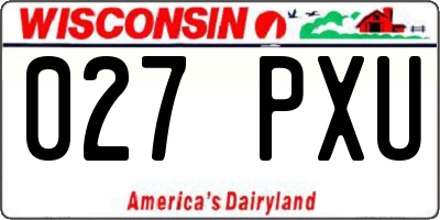 WI license plate 027PXU