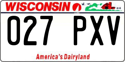 WI license plate 027PXV