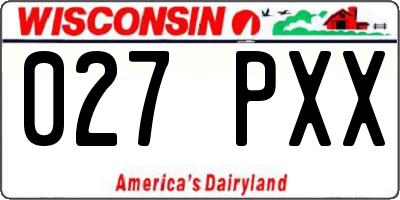 WI license plate 027PXX