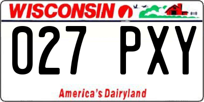 WI license plate 027PXY