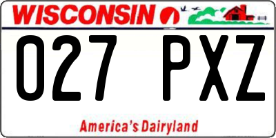 WI license plate 027PXZ