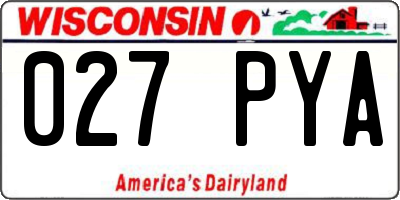 WI license plate 027PYA