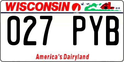 WI license plate 027PYB
