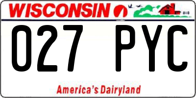 WI license plate 027PYC