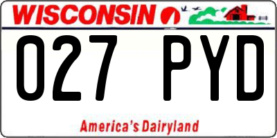 WI license plate 027PYD