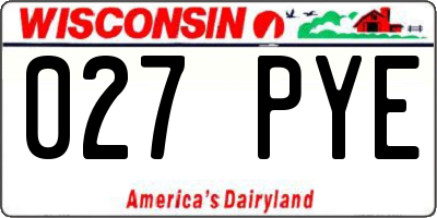 WI license plate 027PYE