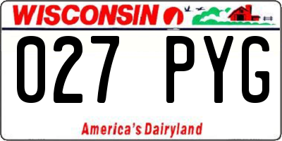 WI license plate 027PYG