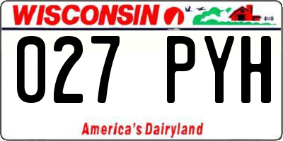 WI license plate 027PYH