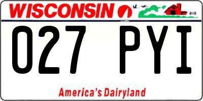 WI license plate 027PYI