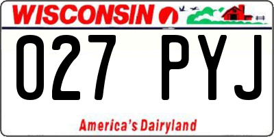 WI license plate 027PYJ