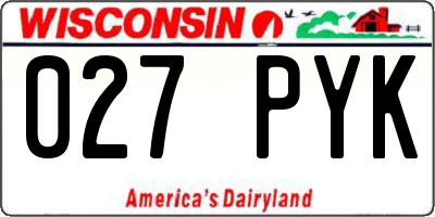 WI license plate 027PYK