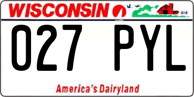WI license plate 027PYL