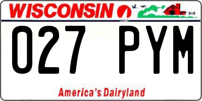 WI license plate 027PYM