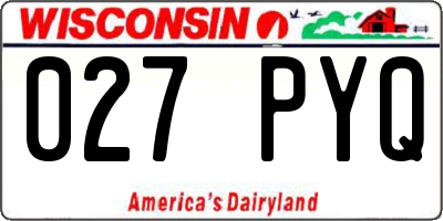 WI license plate 027PYQ