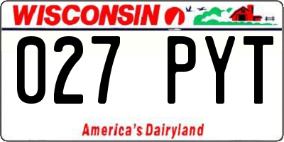 WI license plate 027PYT