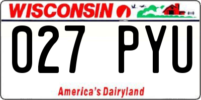 WI license plate 027PYU