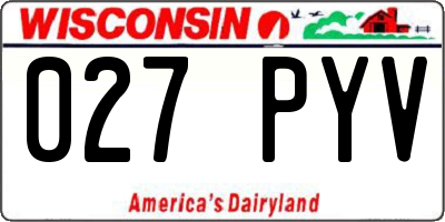 WI license plate 027PYV