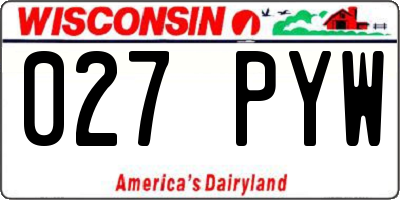 WI license plate 027PYW