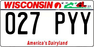 WI license plate 027PYY
