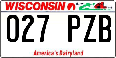 WI license plate 027PZB