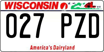 WI license plate 027PZD