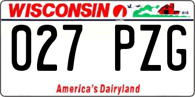 WI license plate 027PZG