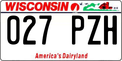 WI license plate 027PZH